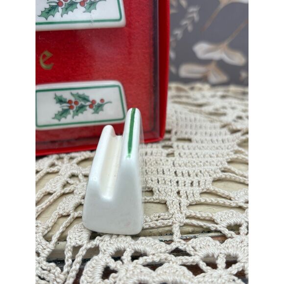 Set of 8 Vintage SPODE Christmas Place Card Holders 1979 - Picture 4 of 6